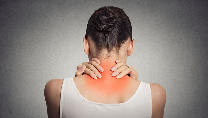 Zervikale Osteochondrose, begleitet von Schmerzen im Nacken